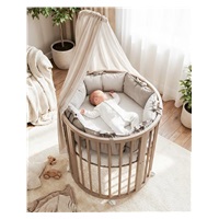 Detská rastúca postieľka 3v1 oválna + matrac New Baby kašmírová