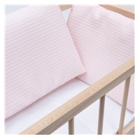 Drevená postieľka-kolíska pre bábiky s obliečkami Baby Mix