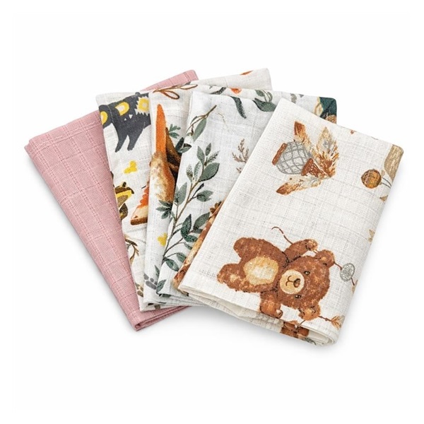 Bavlnené plienky s potlačou NEW BABY 60x80 cm STANDARD  GIRL 5 ks