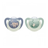 Cumlík NUK First Choice Night 0-6m 2 ks Hippo/Koala
