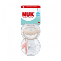 Cumlík NUK Perfect Match 0-6m 2 ks beige/red