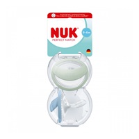 Cumlík NUK Perfect Match 0-6m 2 ks green/blue