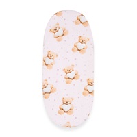 Bavlnené prestieradlo do kočíka New Baby Love Teddy Bear pink 35x75 cm
