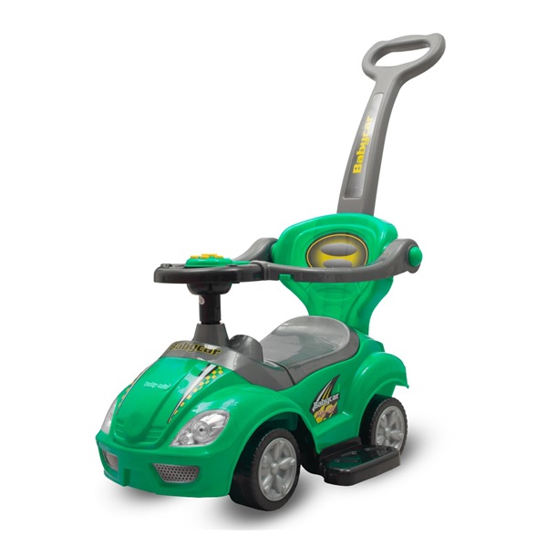 Detské odrážadlo s vodiacou tyčou 3v1 Baby Mix Mega Car zelené (Poškodený obal)