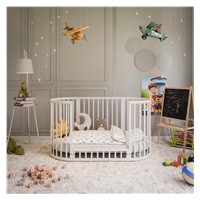 Detská rastúca postieľka 3v1 oválna + matrac New Baby biela