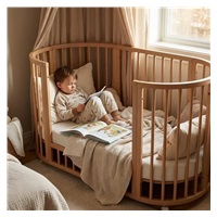 Detská rastúca postieľka 3v1 oválna + matrac New Baby biela