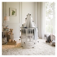 Detská rastúca postieľka 3v1 oválna + matrac New Baby biela