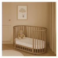 Detská rastúca postieľka 3v1 oválna + matrac New Baby orechová