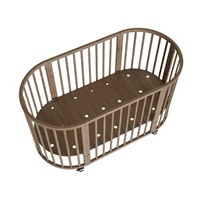 Detská rastúca postieľka 3v1 oválna + matrac New Baby orechová