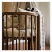 Detská rastúca postieľka 3v1 oválna + matrac New Baby orechová