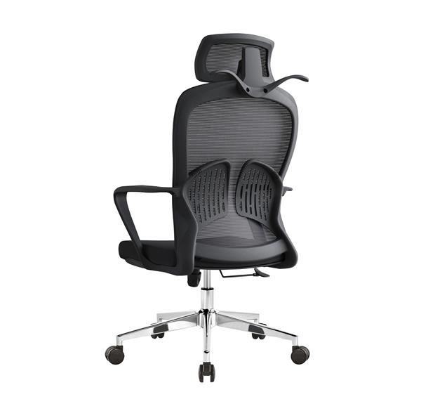 Ergonomická kancelárska stolička Baby Mix s opierkou hlavy a bedrovou opierkou čierna