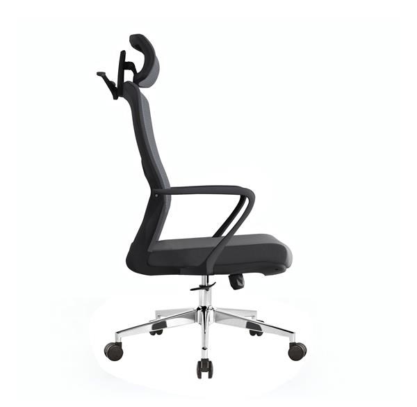 Ergonomická kancelárska stolička Baby Mix s opierkou hlavy a bedrovou opierkou čierna