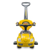 Detské odrážadlo s vodiacou tyčou 3v1 Baby Mix Mega Car Žlté (Poškodený obal)