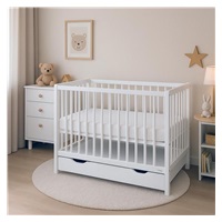 Detská postieľka so šuplíkom New Baby BASIC biela (Zánovný)