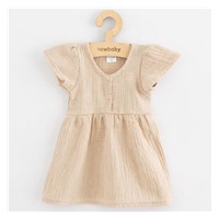 Dojčenské mušelínové šaty New Baby beige