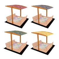 Strieška pre detské drevené pieskovisko Baby Mix 120x120 cm zeleno-biela (poškodený obal)