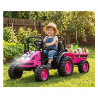 Elektrický traktor s prívesom Milly Mally Farmer ružová