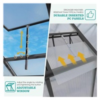 Záhradný skleník 183 × 244 cm polykarbonát, hliníkový rám