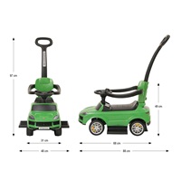 Detské odrážadlo s vodiacou tyčou Milly Mally Porsche Cayenne green