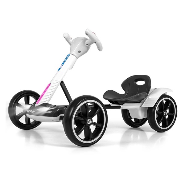 Elektrická motokára  s diaľkovým ovládaním a LED efektmi GOKART BOLT Milly Mally white