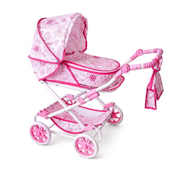 Detský kočík pre bábiky 2v1 New Baby Monika Flowers