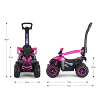 Detské odrážadlo s vodiacou tyčou Milly Mally Wild 3v1 pink