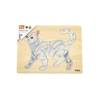 Detské drevené puzzle s úchytmi Viga Cat