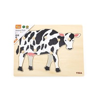 Detské drevené puzzle s úchytmi Viga Cow
