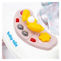 Detské chodítko Baby Mix s volantom a silikónovými kolieskami ružové (Zánovný)