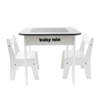 Detský stôl a stolička Baby mix Leaf Grey (Poškodený obal)