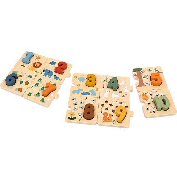 Drevené puzzle s číslami pre najmenších Baby Mix