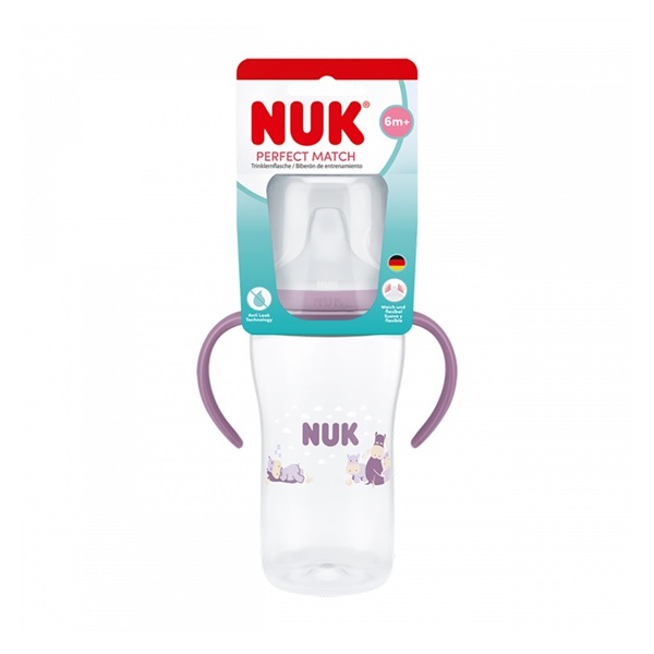 Kojenecká fľaša NUK Perfect Match na učenie Hippo 260 ml