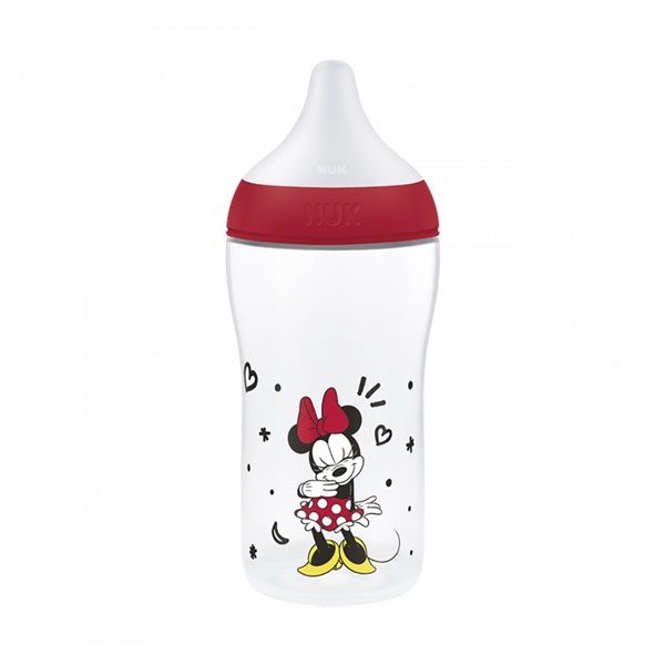 Kojenecká fľaša NUK Perfect Match s kontrolou teploty Disney Minnie 260 ml red