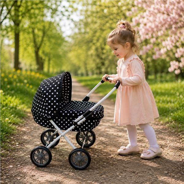 Detský kočík pre bábiky New Baby Anička black