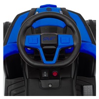 Detské elektrické odrážadlo Baby Mix Ruggy s vodiacou tyčou modré (Poškodený obal)