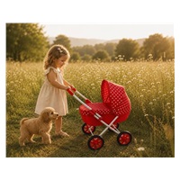 Detský kočík pre bábiky New Baby Anička red