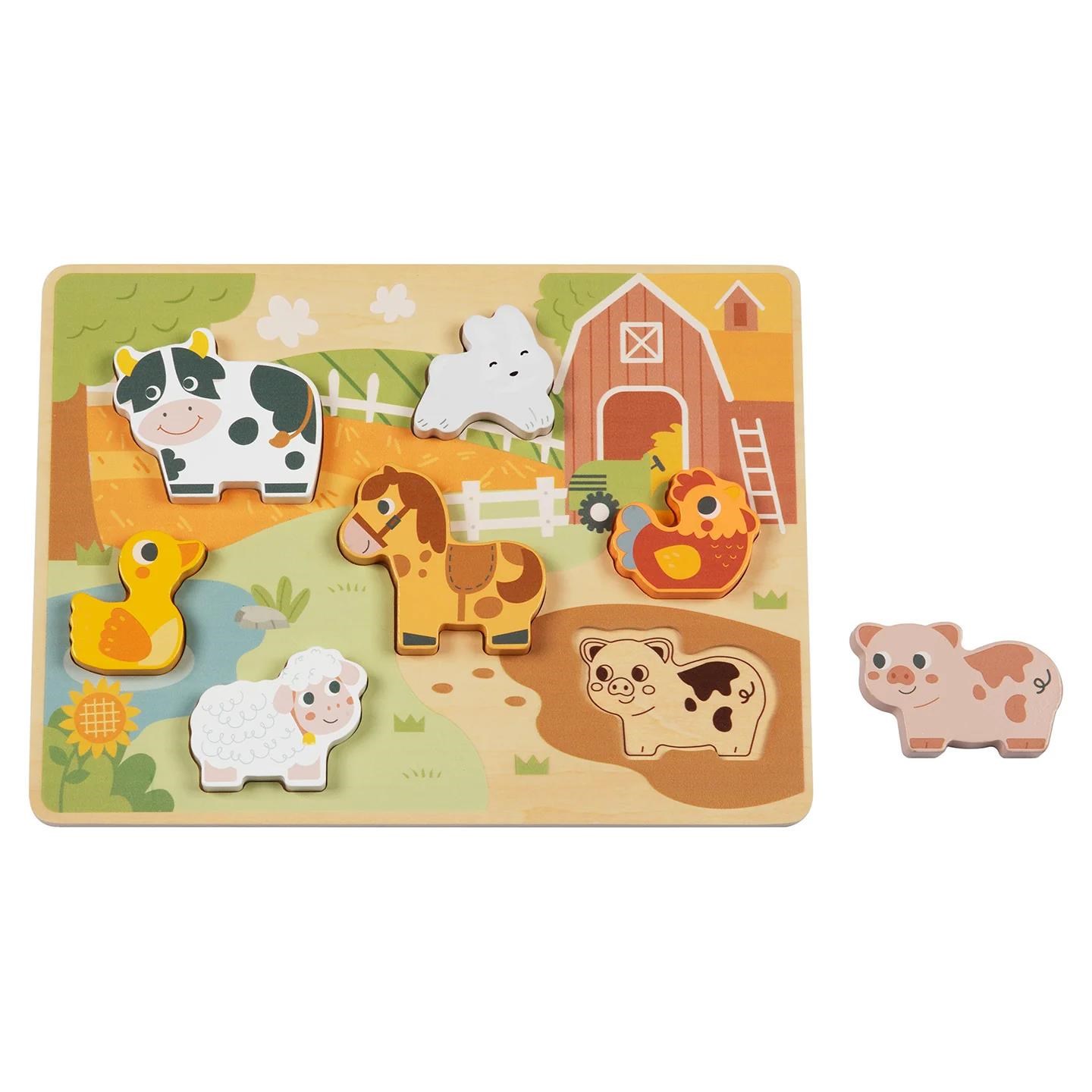 Drevené puzzle Farma so zvieratkami