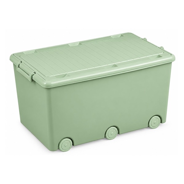 Viacúčelový box na hračky na kolieskach Tega light green