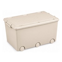 Viacúčelový box na hračky na kolieskach Tega light beige