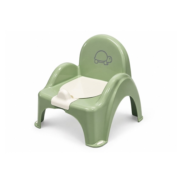 Hrajúci detský nočník s poklopom Turtle light green