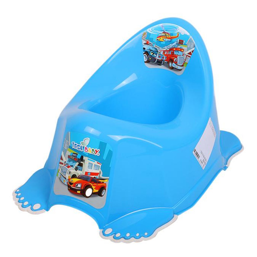 Hrajúci detský nočník protišmykový autíčku modrý