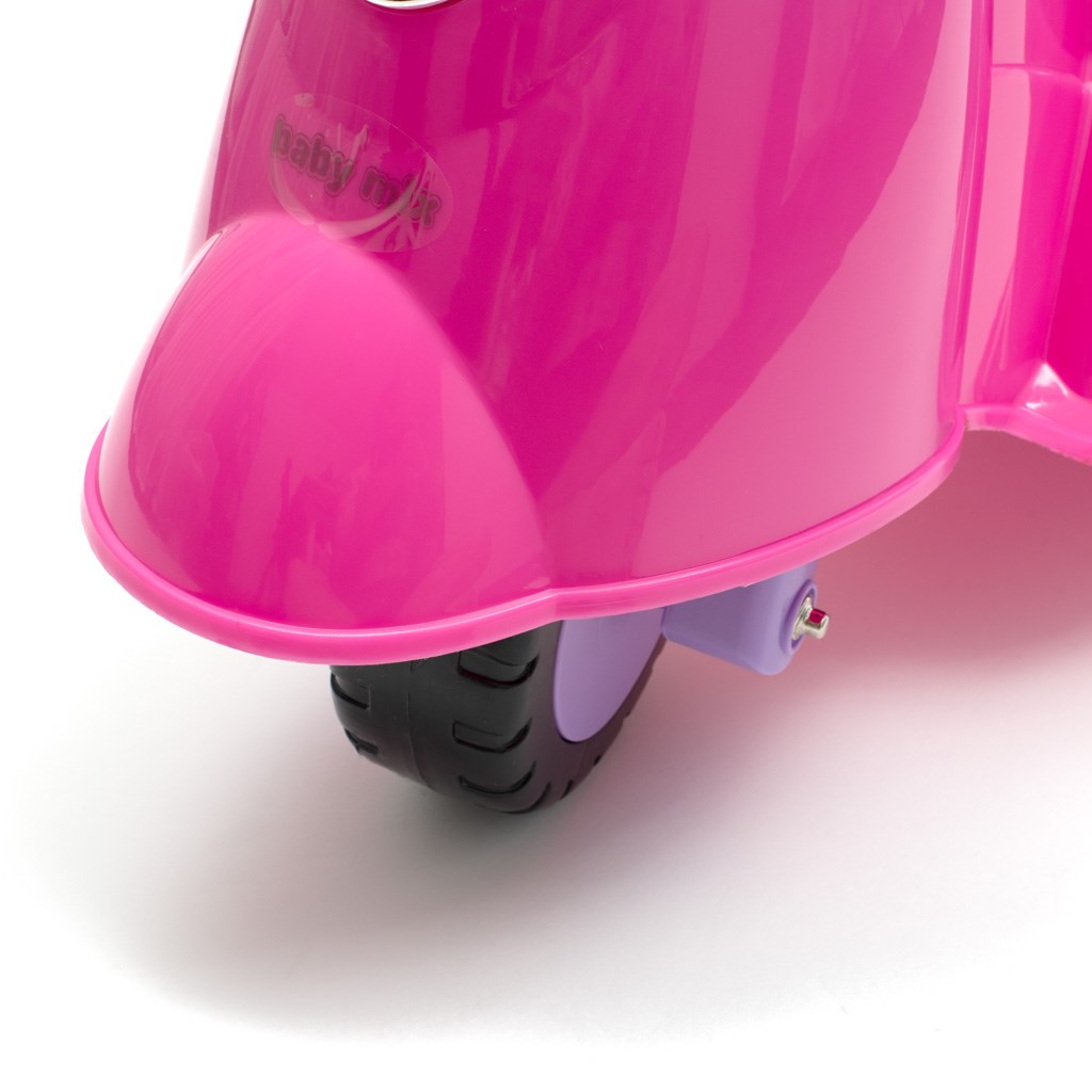 Detské odrážadlo motorka so zvukom Baby Mix Scooter ružové
