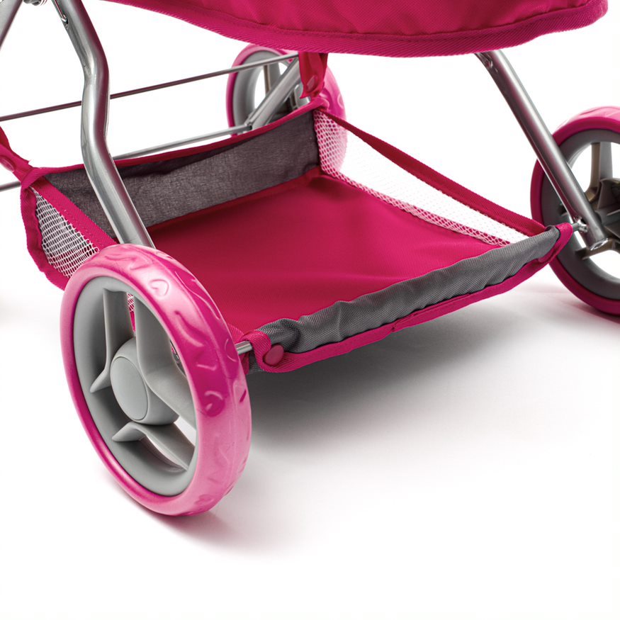Hlboký kočík pre bábiky Baby Mix Viola ružovo šedý