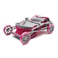 Hlboký kočík pre bábiky Baby Mix Viola ružovo šedý