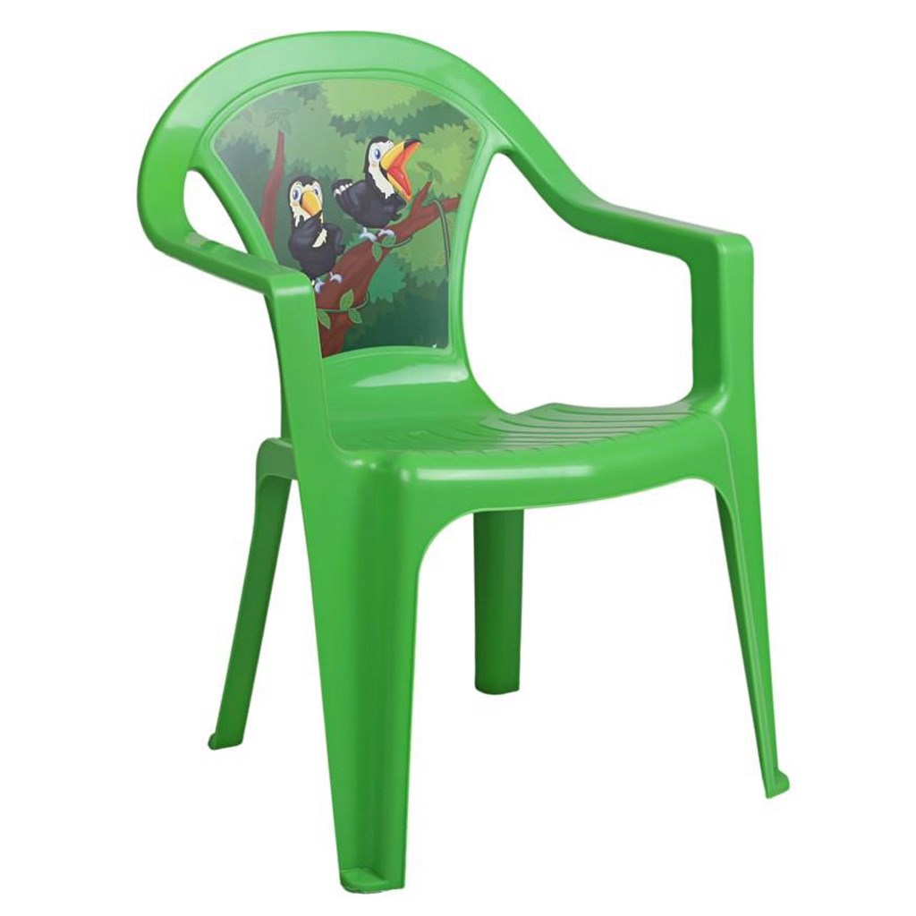 Detský záhradný nábytok - Plastová stolička zelená, Zelená