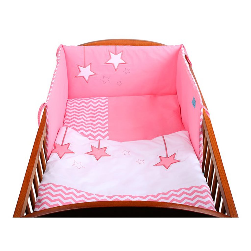 5-dielne posteľné obliečky Belisima Hviezdička 90/120 ružové Ružová