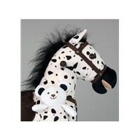 Hojdací koník s melódiou Milly Mally Mustang bielo-čierny puntíkovaný